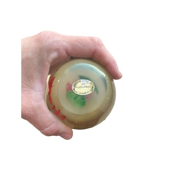 Lilian Vernon signed glass paperweight Mount Vernon New York rounded red colorfu - Picture 2 of 11